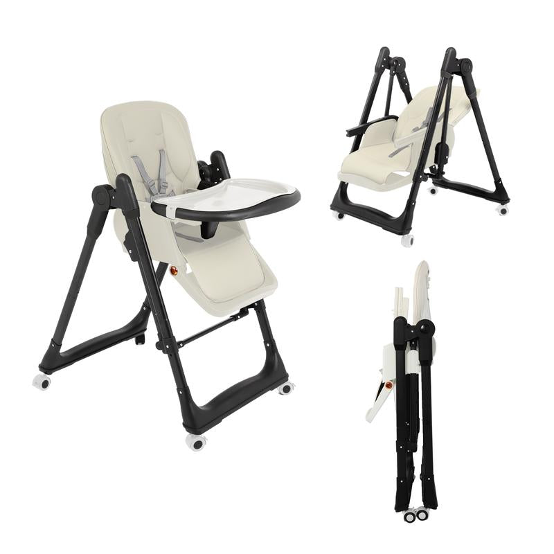 Multifunctional Baby High Chair with Removable Double Tray