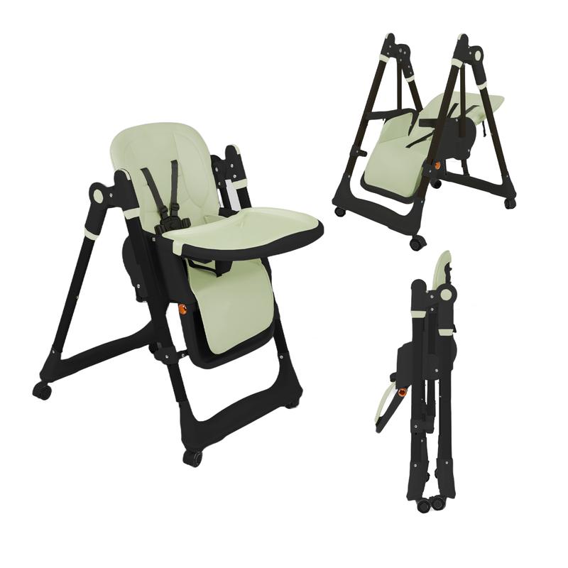 Multifunctional Baby High Chair with Removable Double Tray