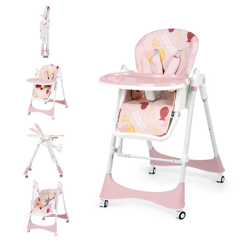 Multifunctional Baby High Chair with Removable Double Tray
