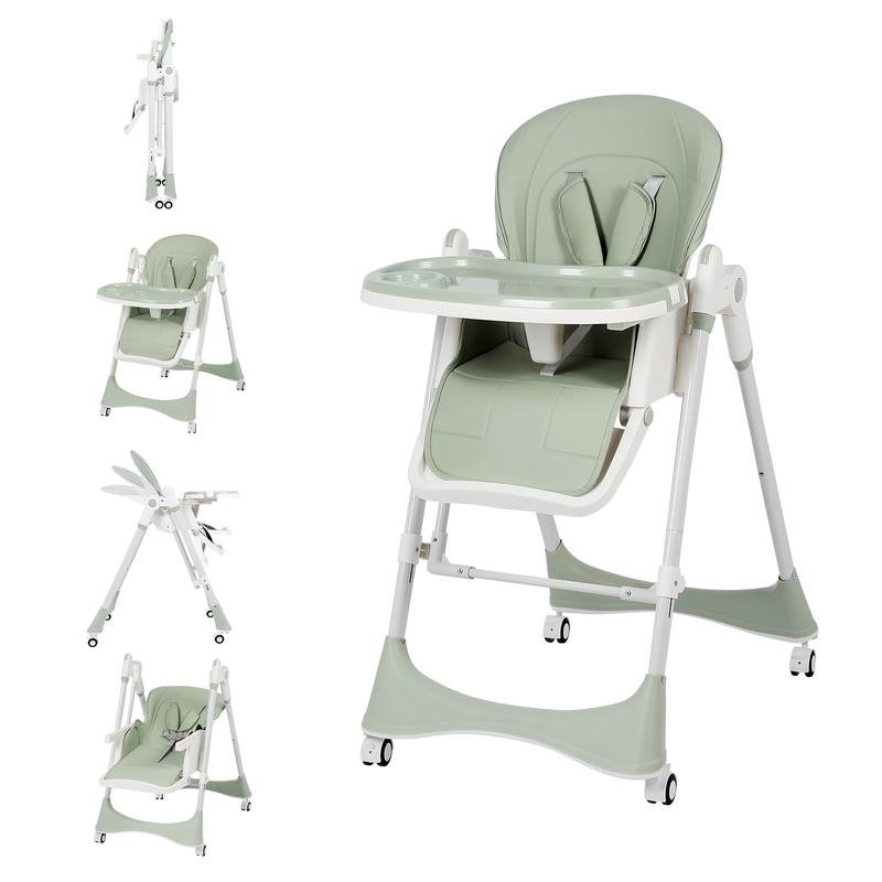 Multifunctional Baby High Chair with Removable Double Tray
