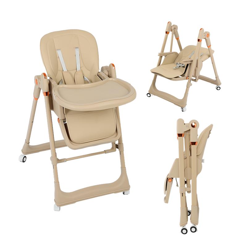 Multifunctional Baby High Chair with Removable Double Tray