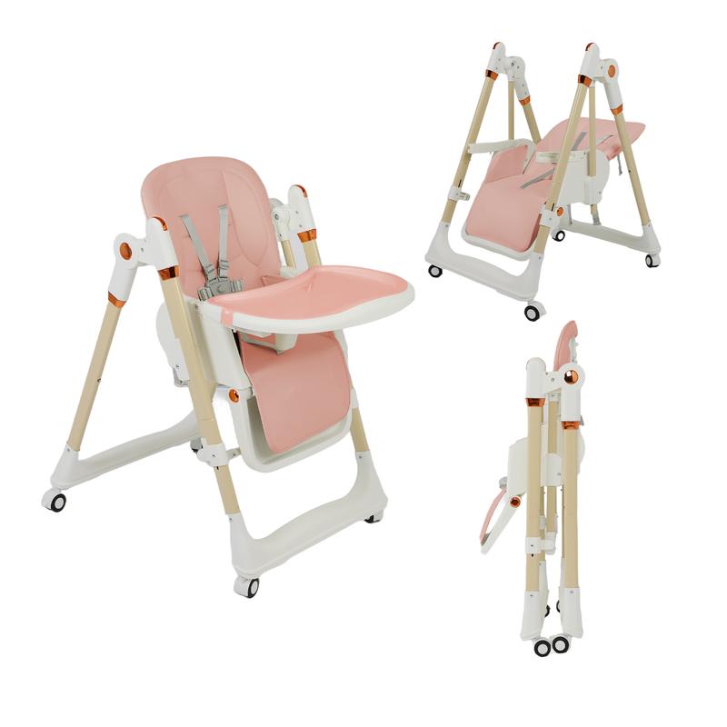 Multifunctional Baby High Chair with Removable Double Tray